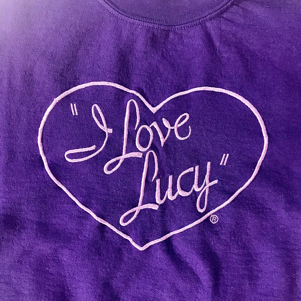 🌻3/$20 I Love Lucy Purple Embroidered Sweater - Picture 3 of 6